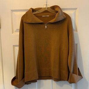 Anthropology Arctique Zip Sweater Cuffed Sleaves